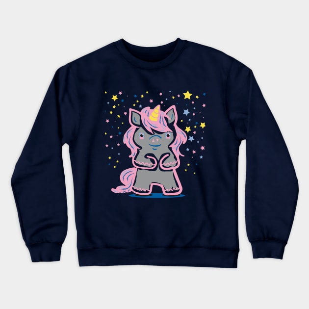 funny unicorn Crewneck Sweatshirt by vlada antsi